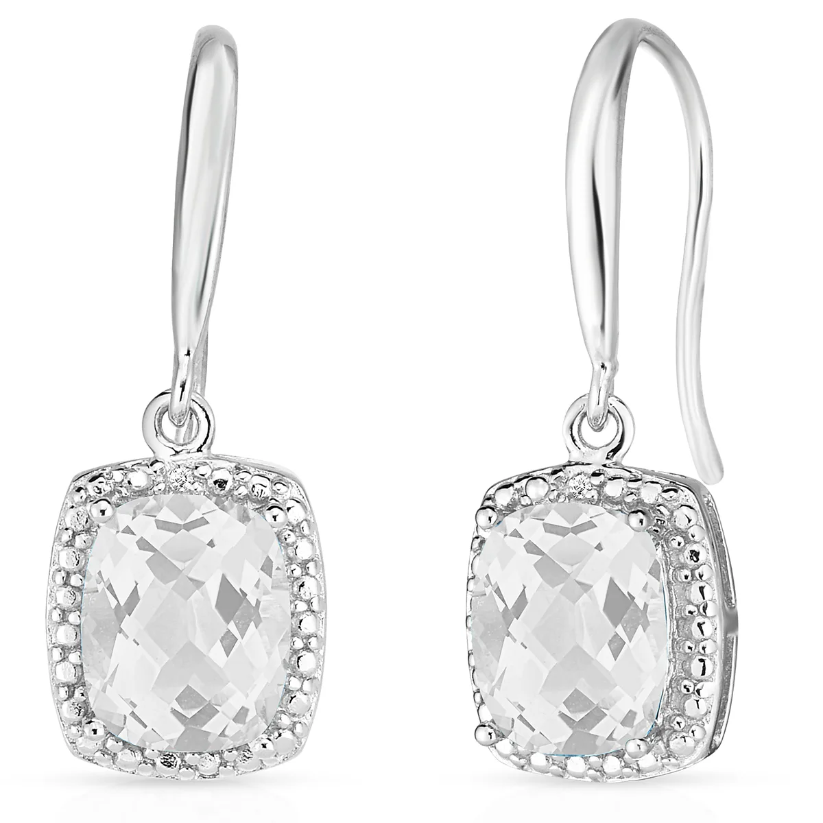 Jilco Inc Diamond & White Topaz Earrings