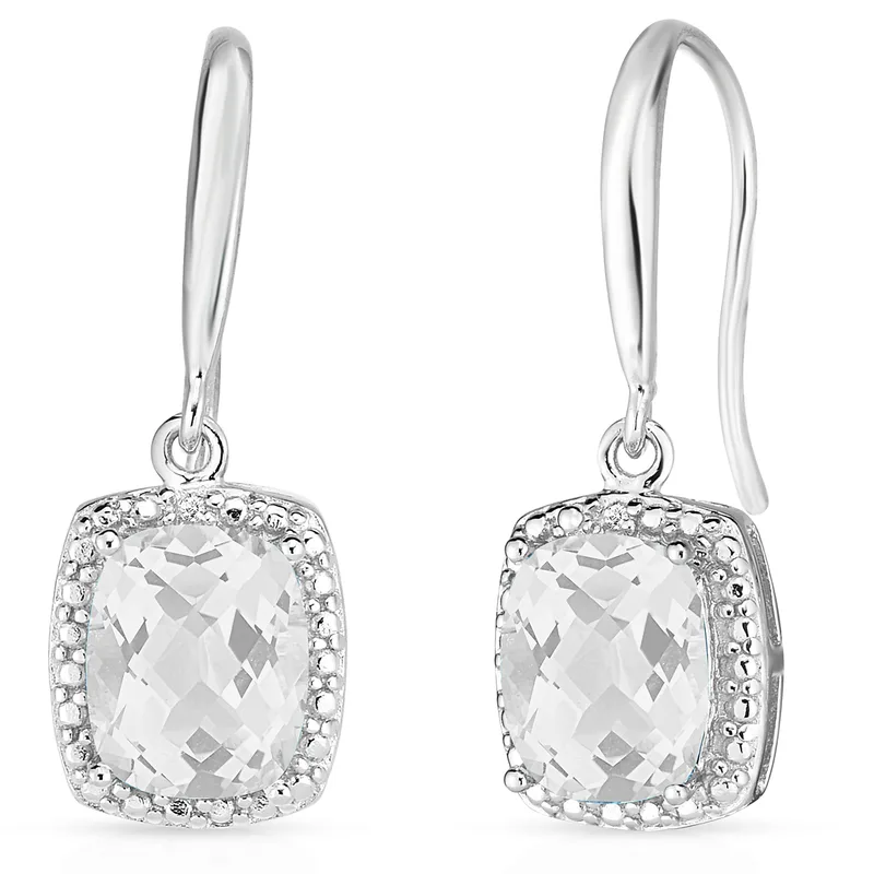 Jilco Inc Diamond & White Topaz Earrings