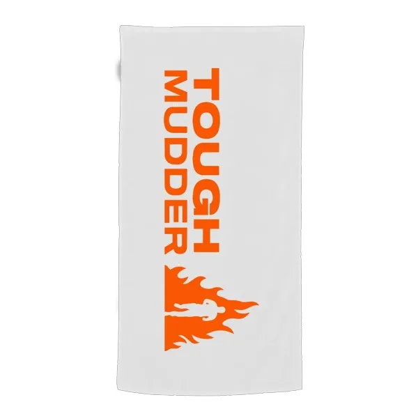 100% Cotton Terry Velour Economy Beach Towel (White) view 4