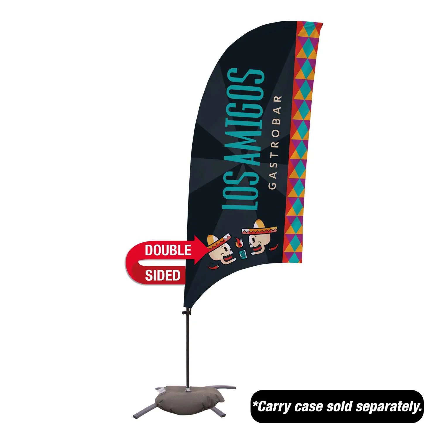 7.5' Value Razor Sail Sign Flag - 2-Sided with Cross Base