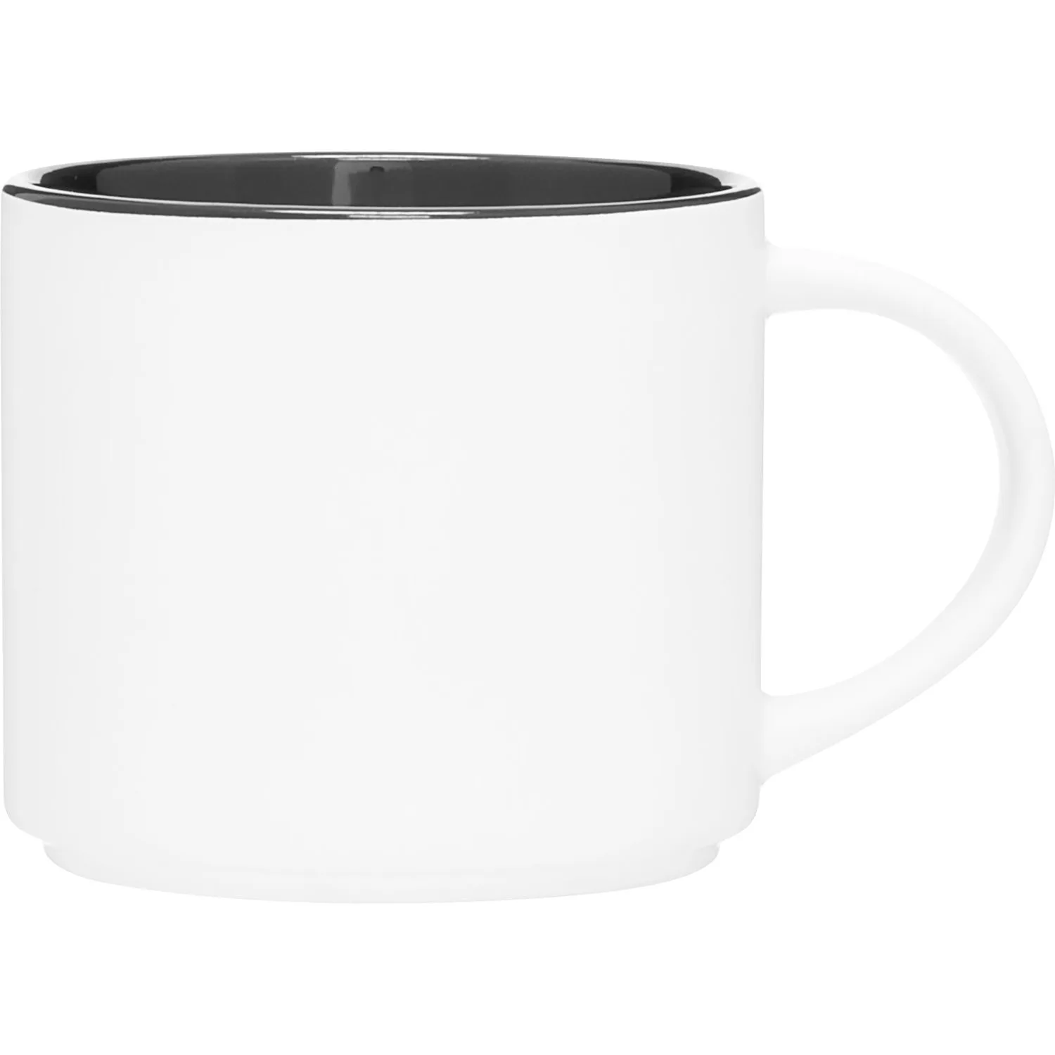 16 oz Monaco Ceramic Mug (Matte White/Black) view 2