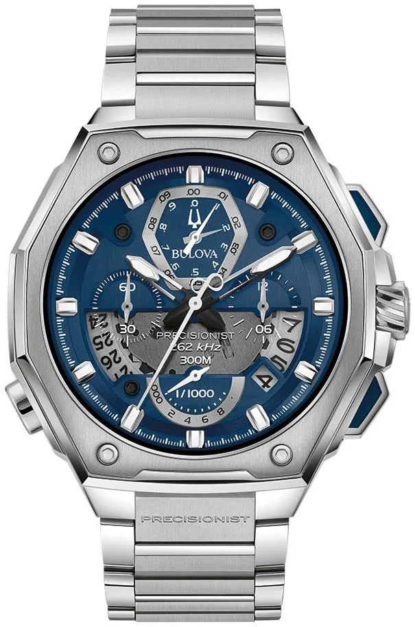 Bulova Watches Men's Precisionist Watch Stainless Steel w/Blue Dial