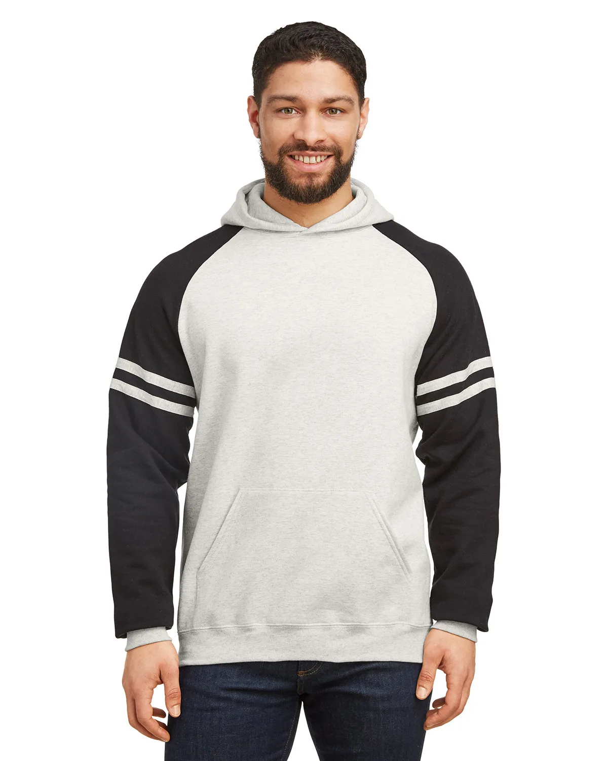 Jerzees Unisex NuBlend Varsity Color-Block Hooded Sweatshirt