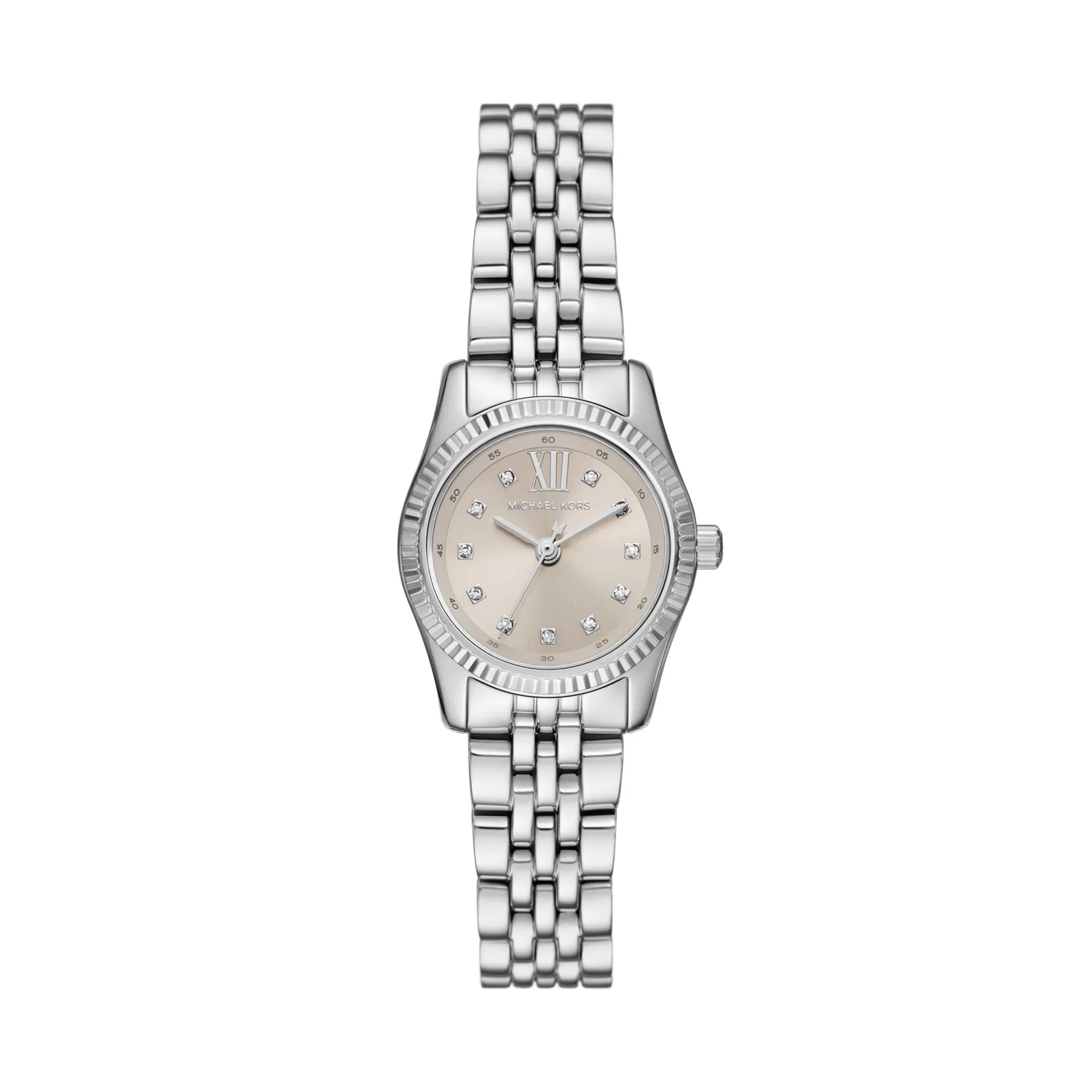 Michael Kors Women's Petite Lexington Pave Silver-Tone Watch
