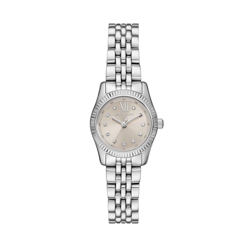 Michael Kors Women's Petite Lexington Pave Silver-Tone Watch