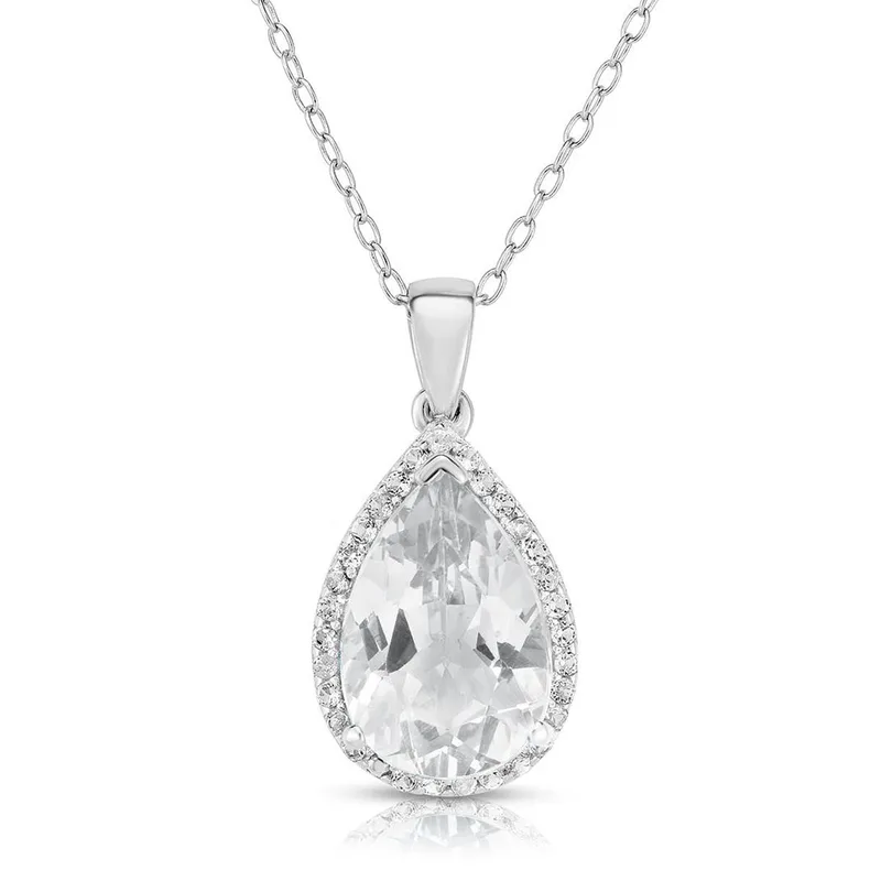 Jilco Inc White Topaz Necklace - Sterling Silver