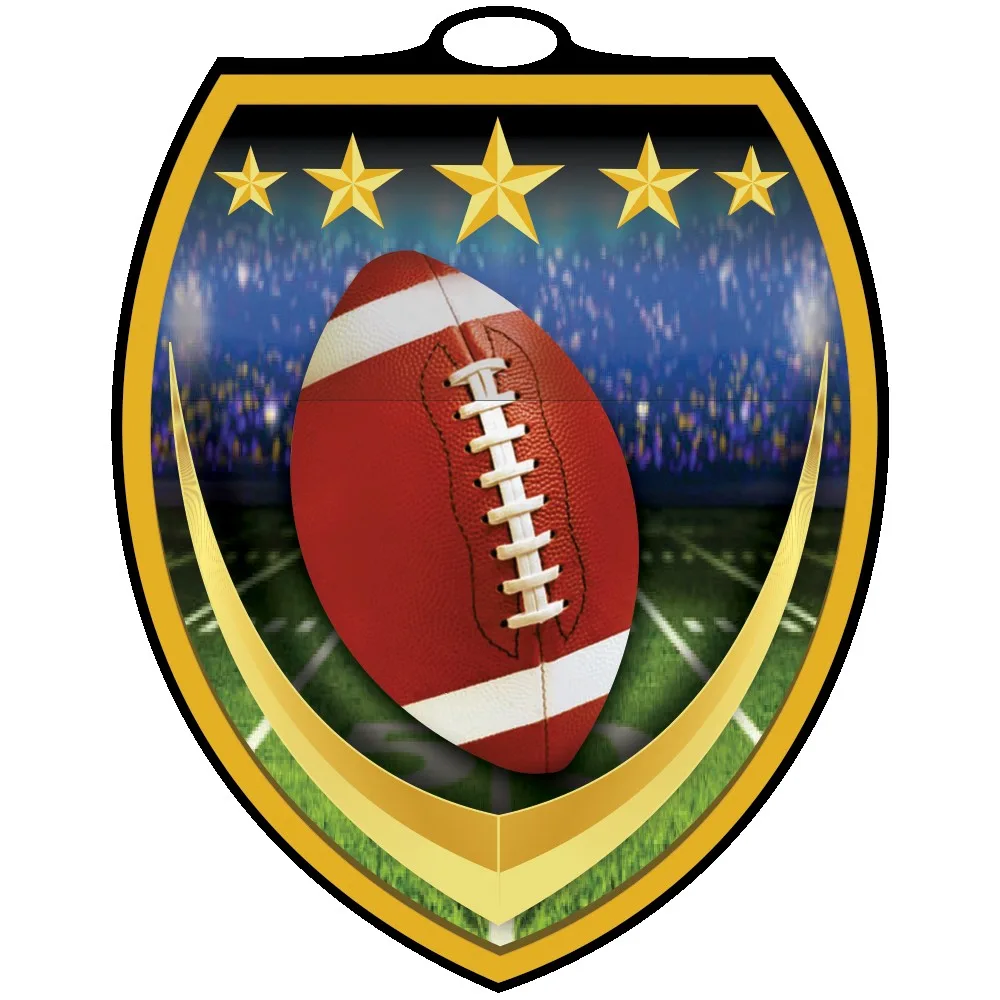 Vibraprint® Shield Football Medallion (3")