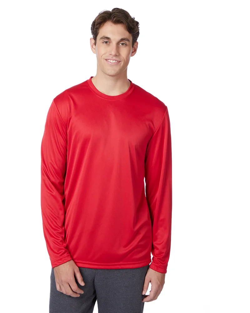 Hanes Printables Adult Cool DRI® with FreshIQ Long-Sleeve Performance T-Shirt view 2