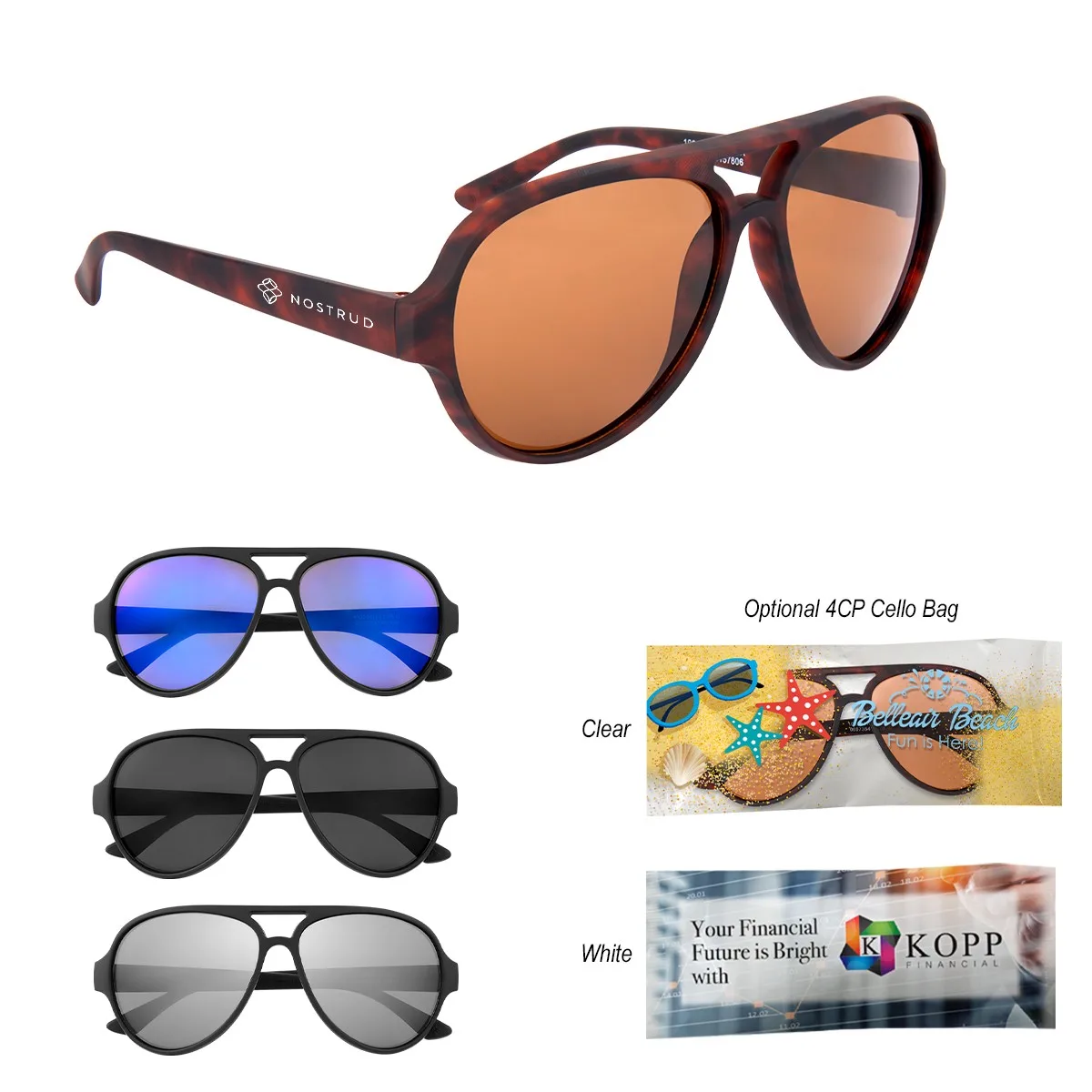 Rubberized Recycled Frame Aviator Sunglasses view 2