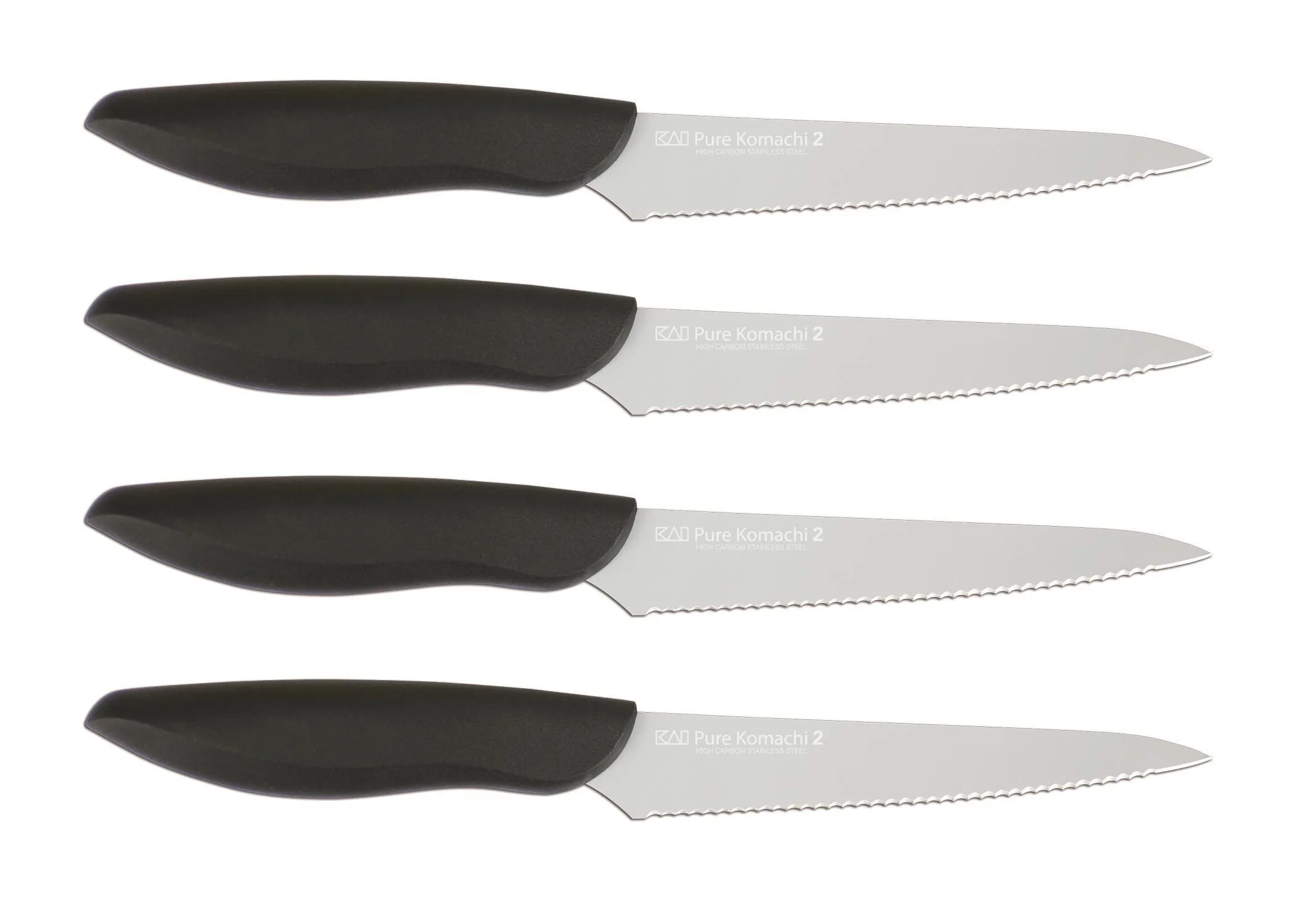 Kai Housewares Pure Komachi 2 4-Piece Serrated Steak Knife Set