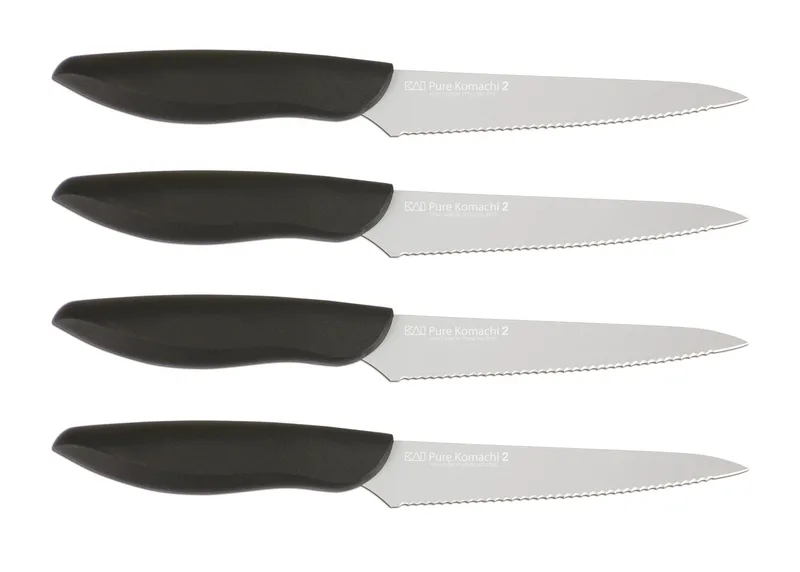 Kai Housewares Pure Komachi 2 4-Piece Serrated Steak Knife Set
