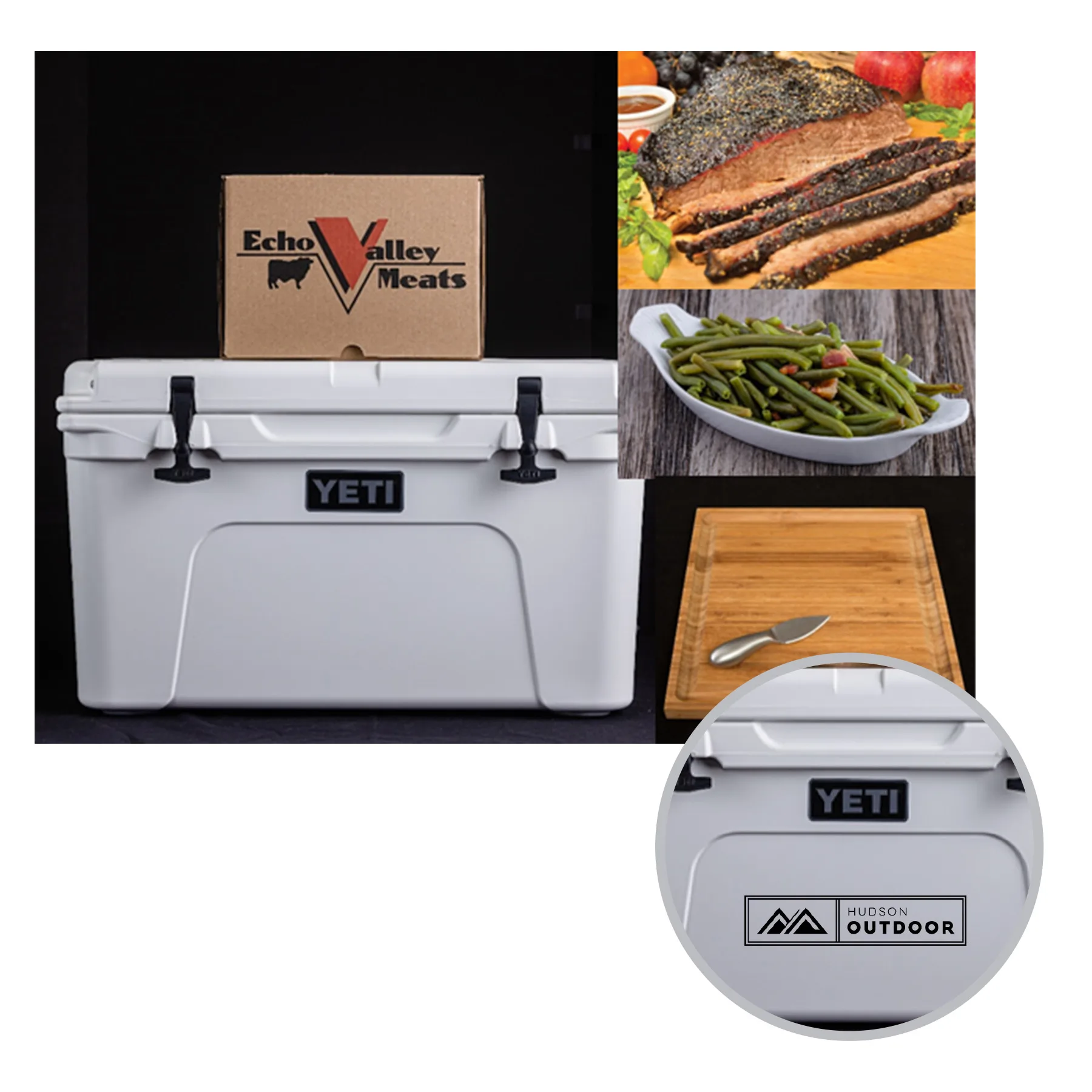 Echo Valley Meats - Brisket & Green Beans w/Yeti Tundra 45 Hard Cooler - White