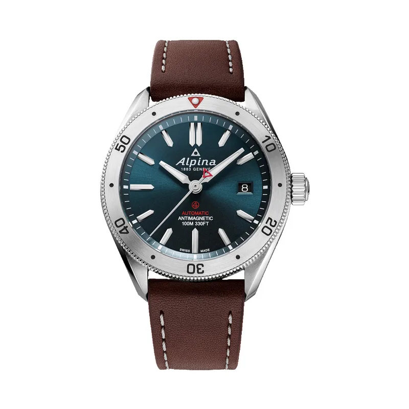 Alpina Men's Alpiner 4 Automatic Brown Leather Strap Watch
