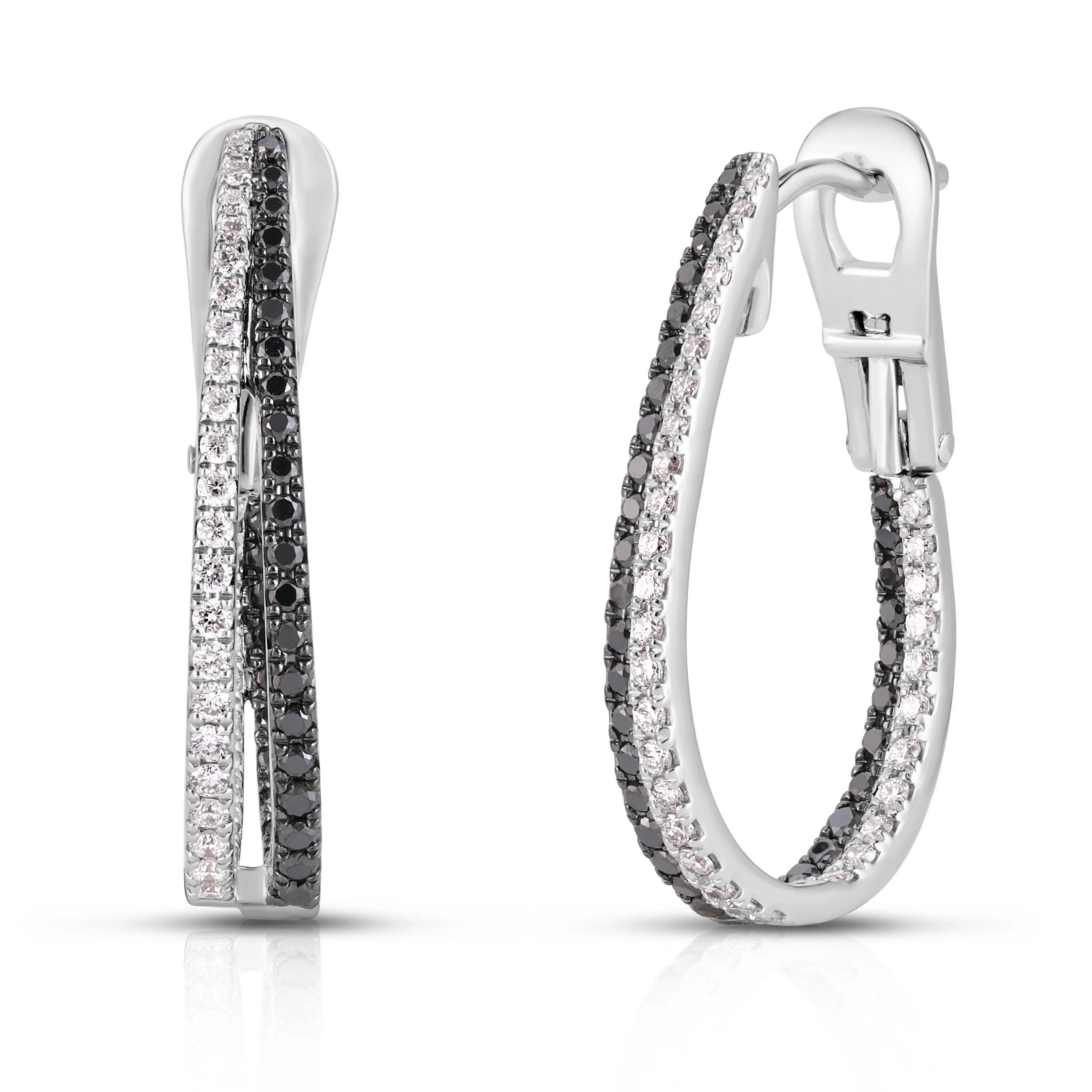Jilco Inc Black Diamond And Diamond Earrings