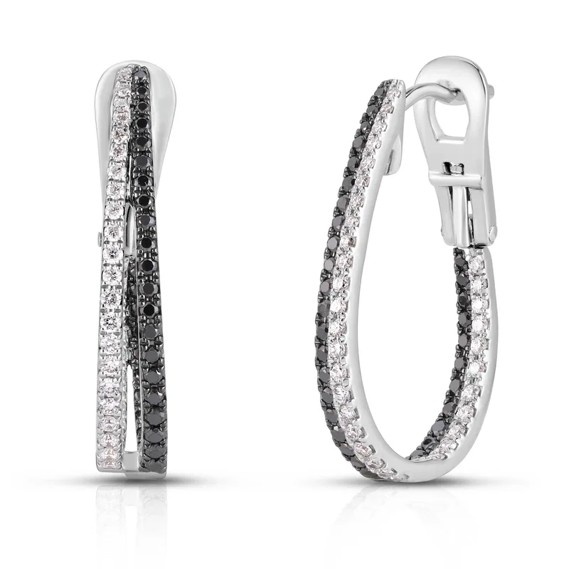 Jilco Inc Black Diamond And Diamond Earrings