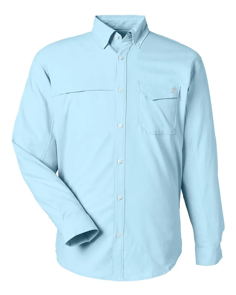 HUK® Men's Tide Point Pocket Long Sleeve Fishing Shirt view 3