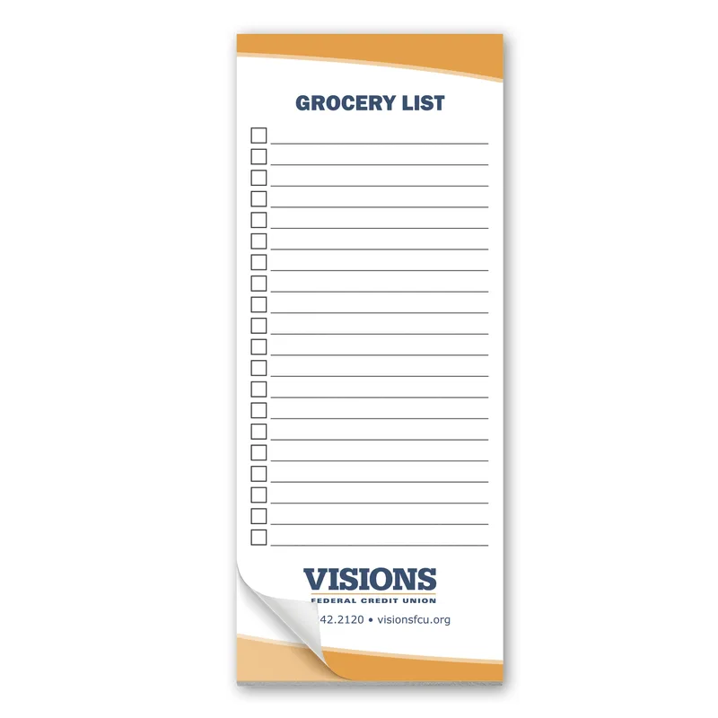 Paper Note Pad 3 1/2 x 8 1/2, 50 pages w/ mag 4CP