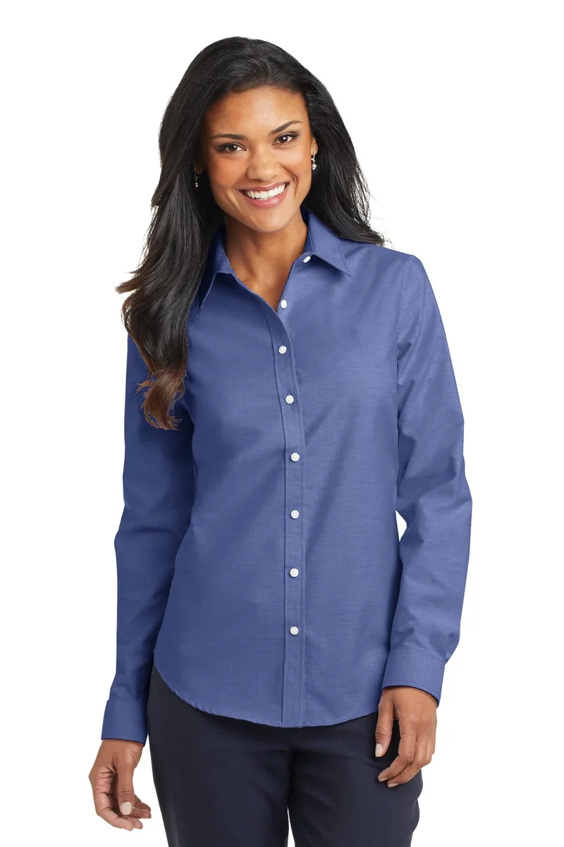 Port Authority® Women's SuperPro™ Oxford Shirt. view 2