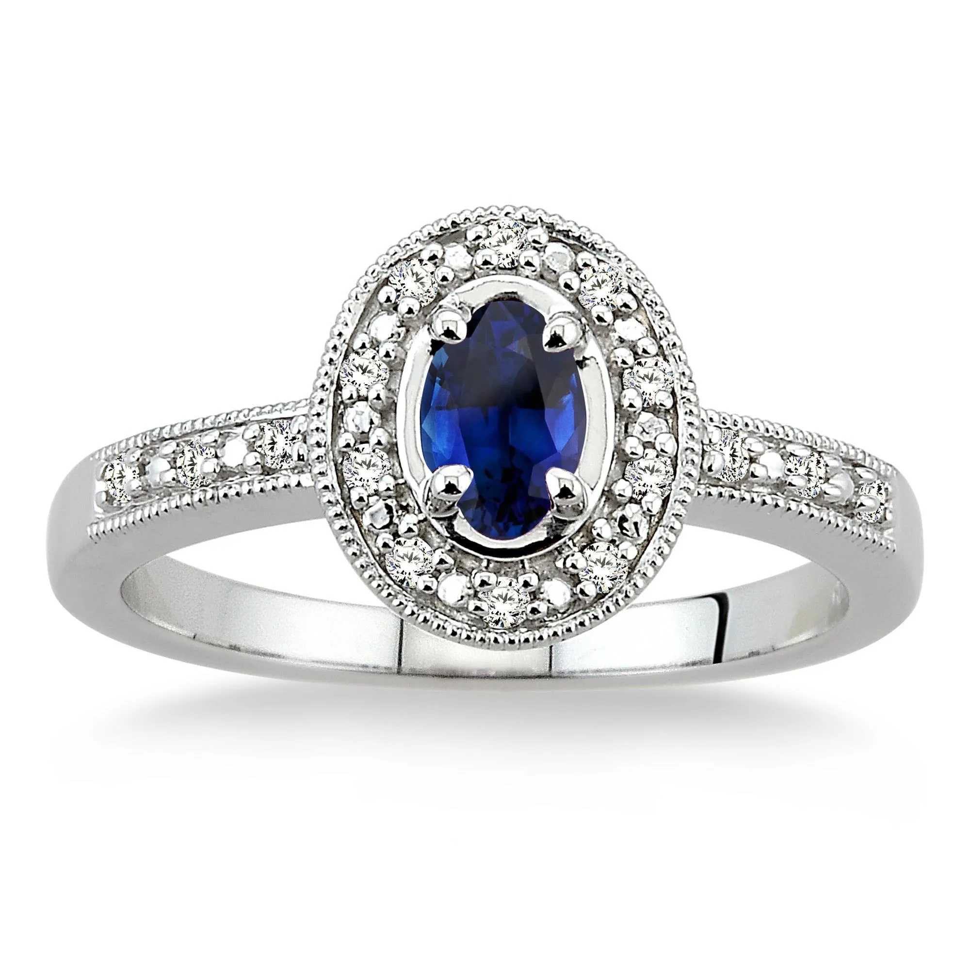 Jilco Inc Diamond & Sapphire Ring - Size 8