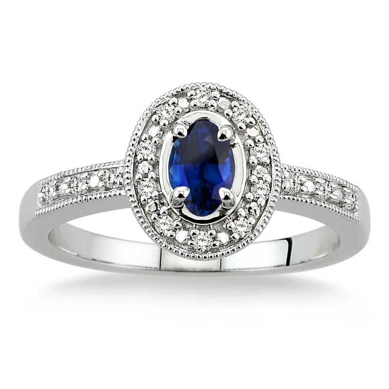 Jilco Inc Diamond & Sapphire Ring - Size 8