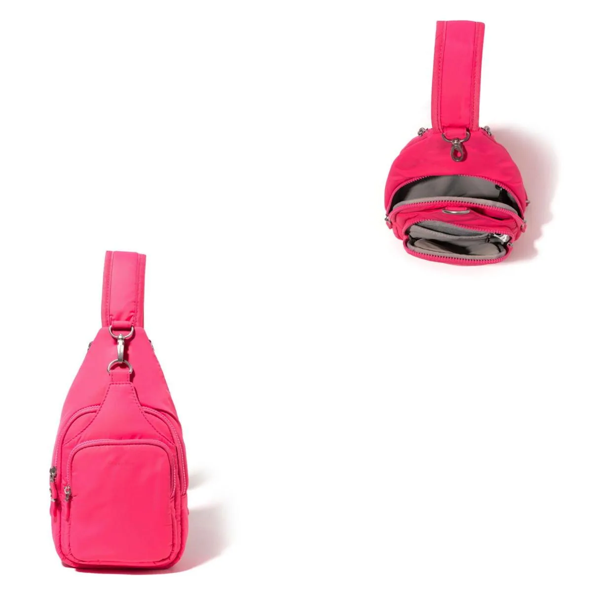 Baggallini Central Park Sling Bag - Hot Pink Puff
