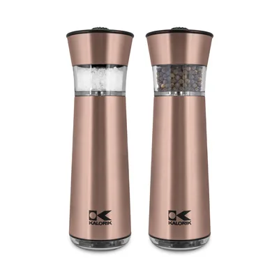 Easygrind Electric Gravity Salt And Pepper Grinder Set Copper
