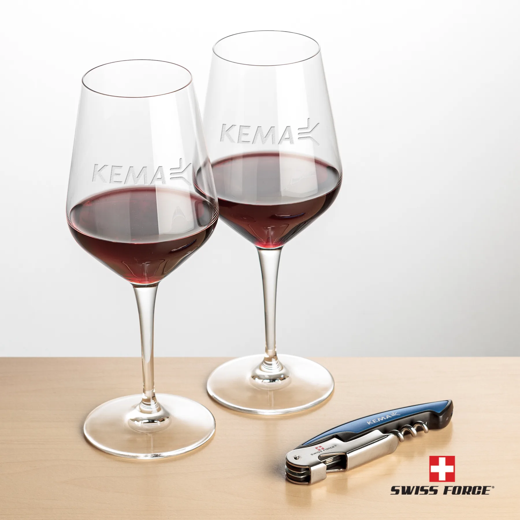 Impressive Wine Set, Laser Engraving, Blue