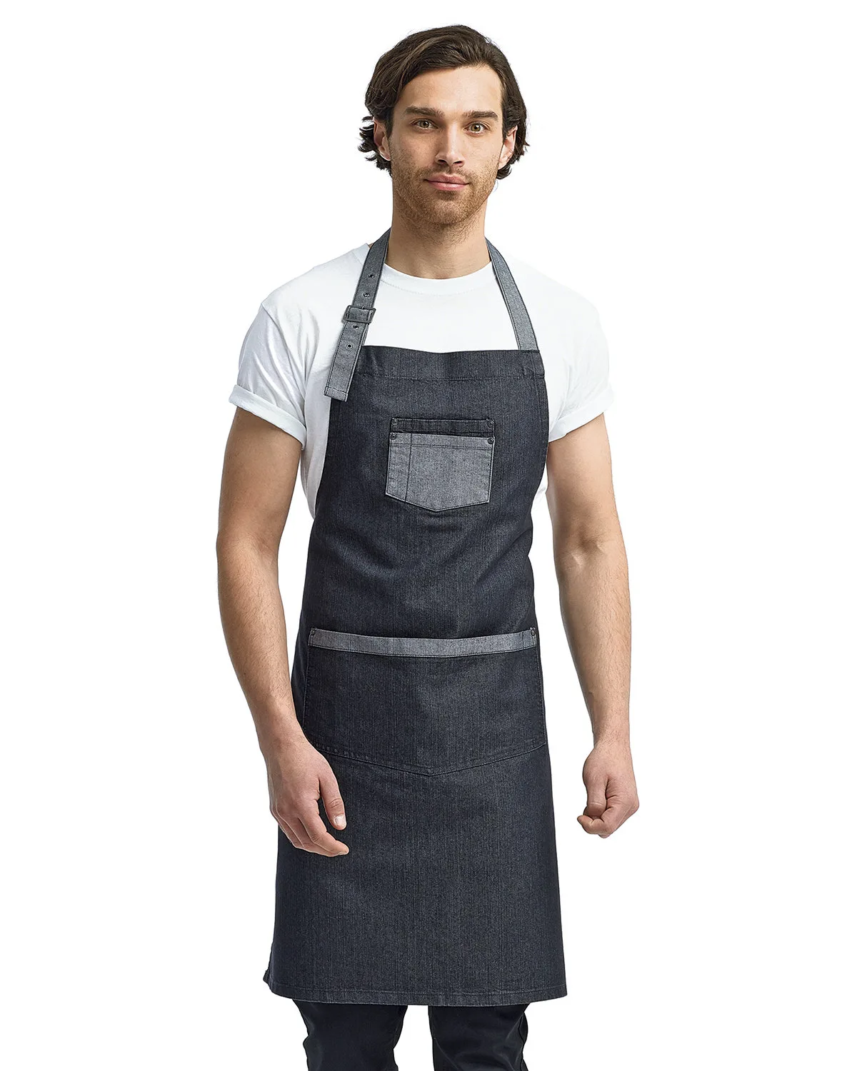 Artisan Collection by Reprime® Unisex Domain Contrast Denim Bib Apron