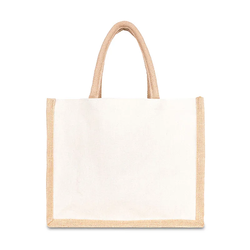 Jute Cotton Tote w/Webbing Handle view 2