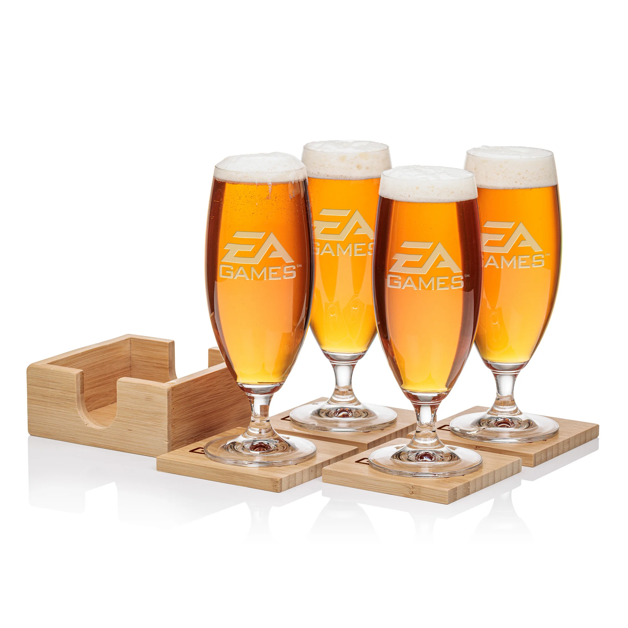 Bamboo Coaster Set, Laser Engraving