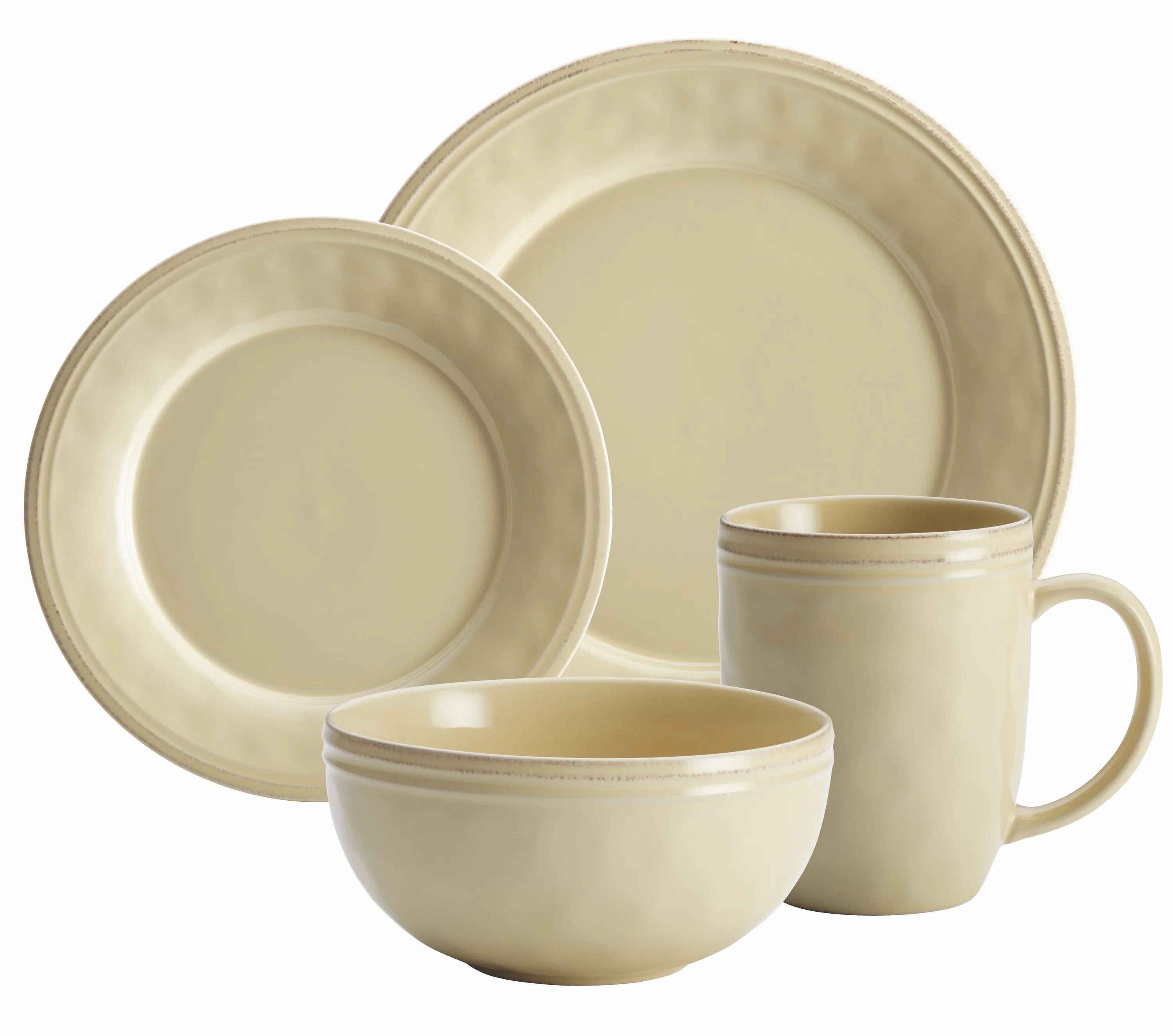 Rachael Ray Cucina 16Pc Stoneware Dinnerware Set Cream