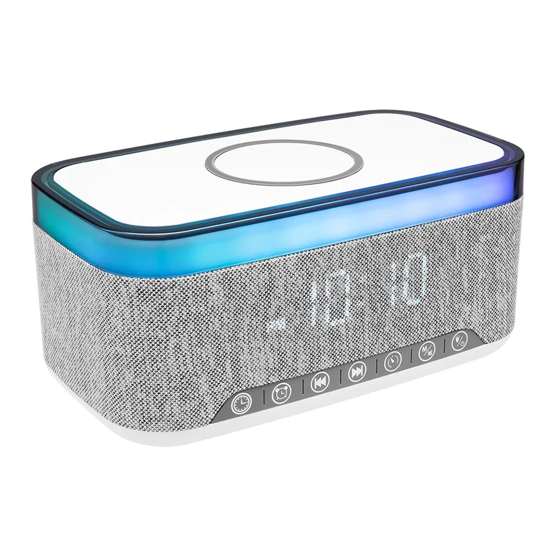 Rise & Shine Clock With Light-up Speaker & Charger view 3