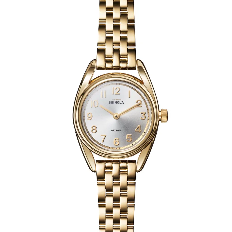 Shinola Ladies' Derby Gold-Tone Stainless Steel Watch Silver Dial