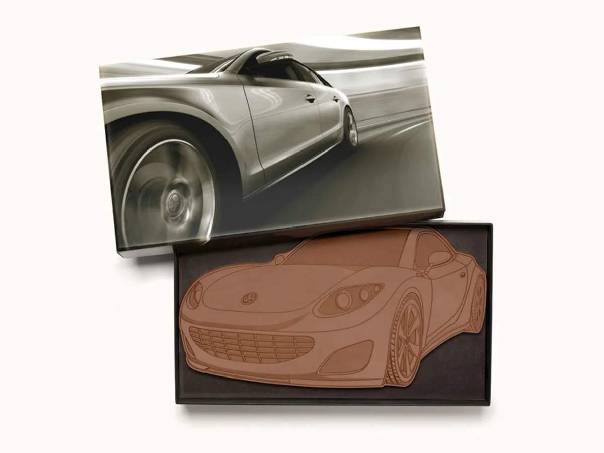 14"x 8" Custom Decorated Chocolate Shape with Luxury Custom Packaging view 2