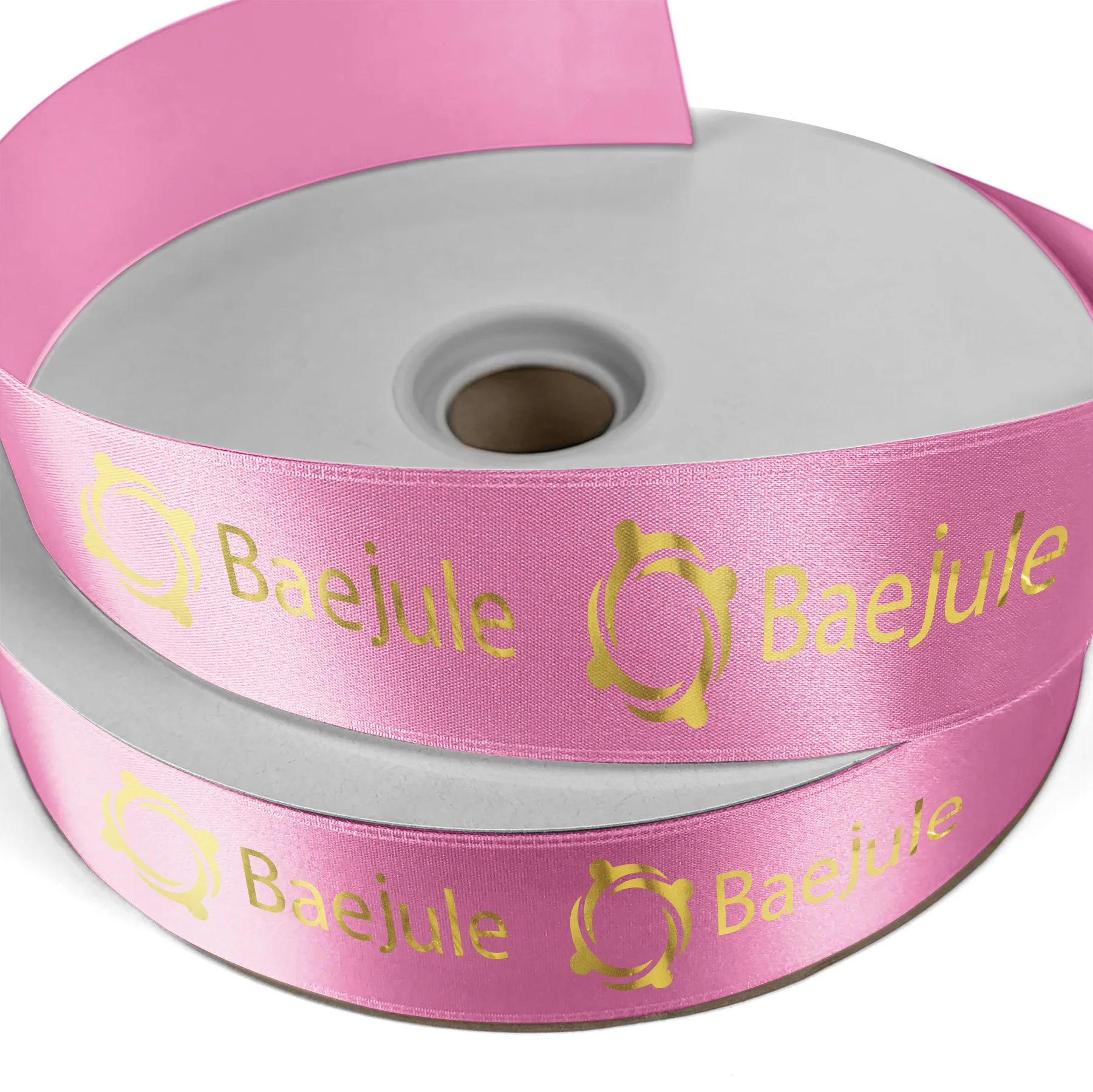 1 1/2" Badge Satin Ribbon - 100yd Roll - Foil Print view 3