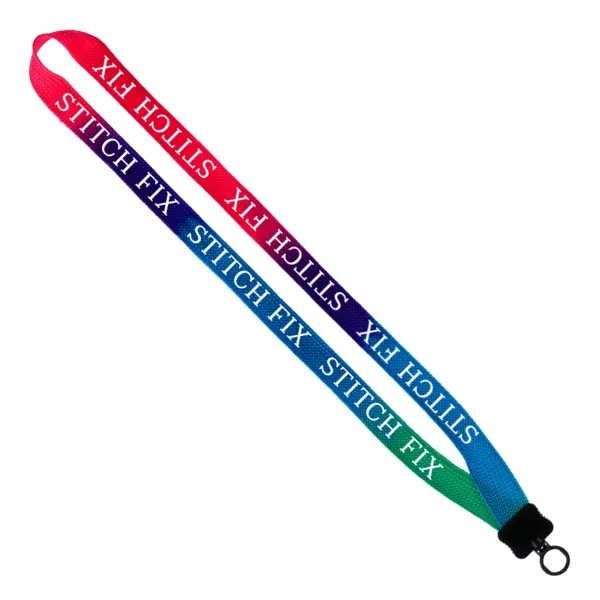3/4" Tie Dye Lanyard with Plastic Clamshell & O-Ring view 2