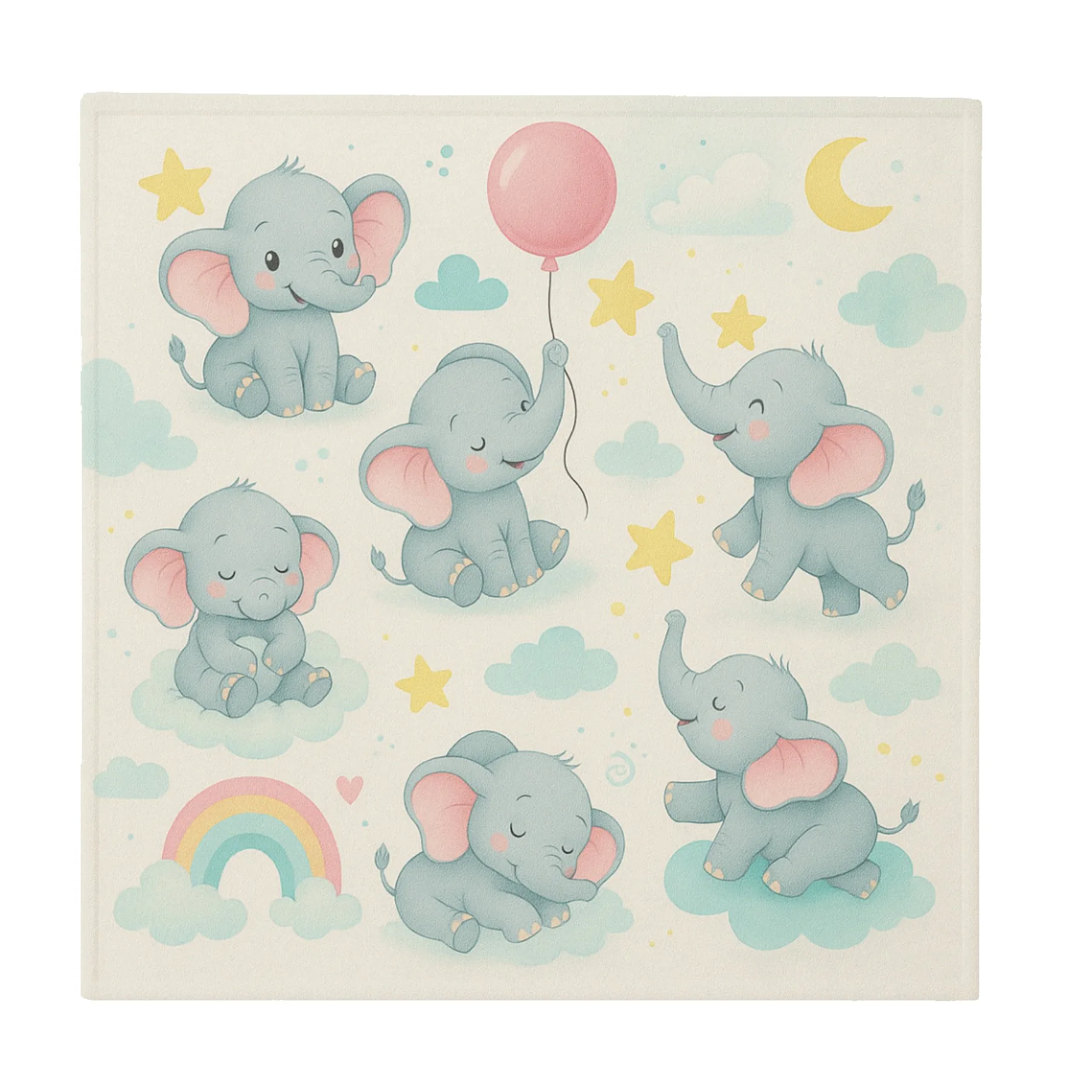 Poly/Spandex "Cotton Feel" Swaddle 42" x 42" Blanket Dye Sublimated (Domestically Decorated) view 2