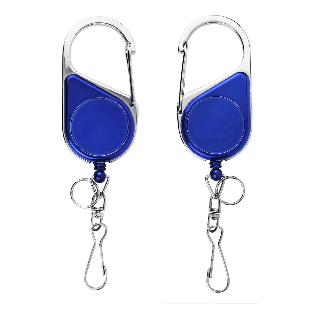 Metallic Finish Heavy Duty Carabiner Retractable Badge Reel view 2