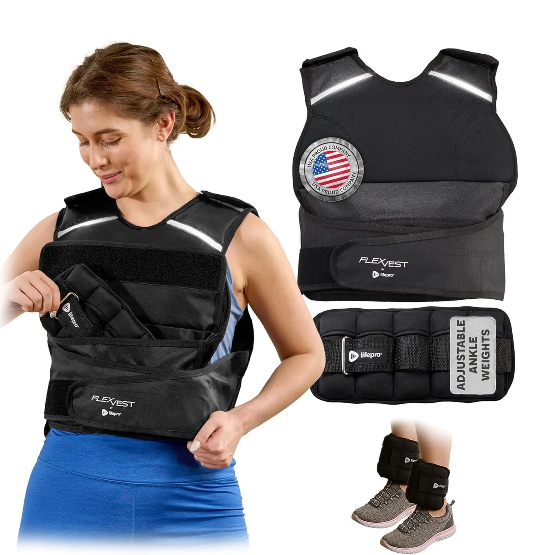 Lifepro Weighted FlexVest with Ankle Weights (Women 5-15 lb)