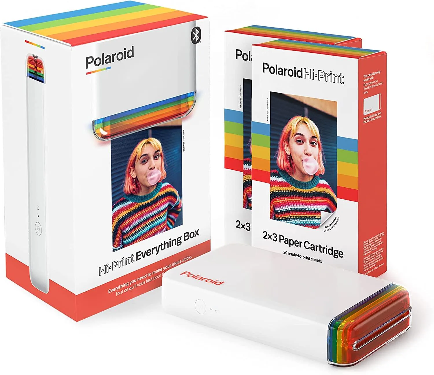 Polaroid Hi-Print Printer And Paper Bundle - Bluetooth Pocket Photo Printer + Paper Double Pack