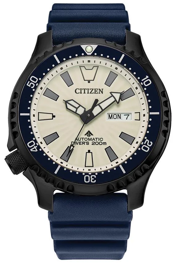 Citizen Watch Men's Promaster Dive Automatics Fugu Polyurethane Strap Watch, White Dial
