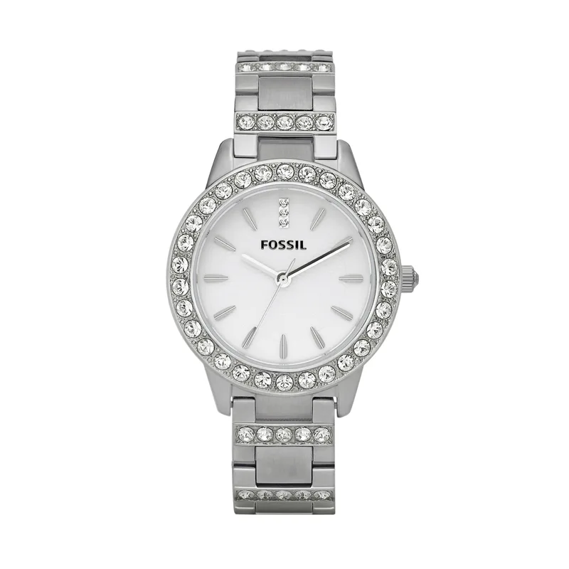 Fossil Ladies Jesse Stainless Steel Diamond Watch White Dial