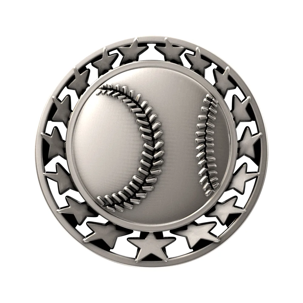 Antique Baseball Star Medal (2-1/2") view 3