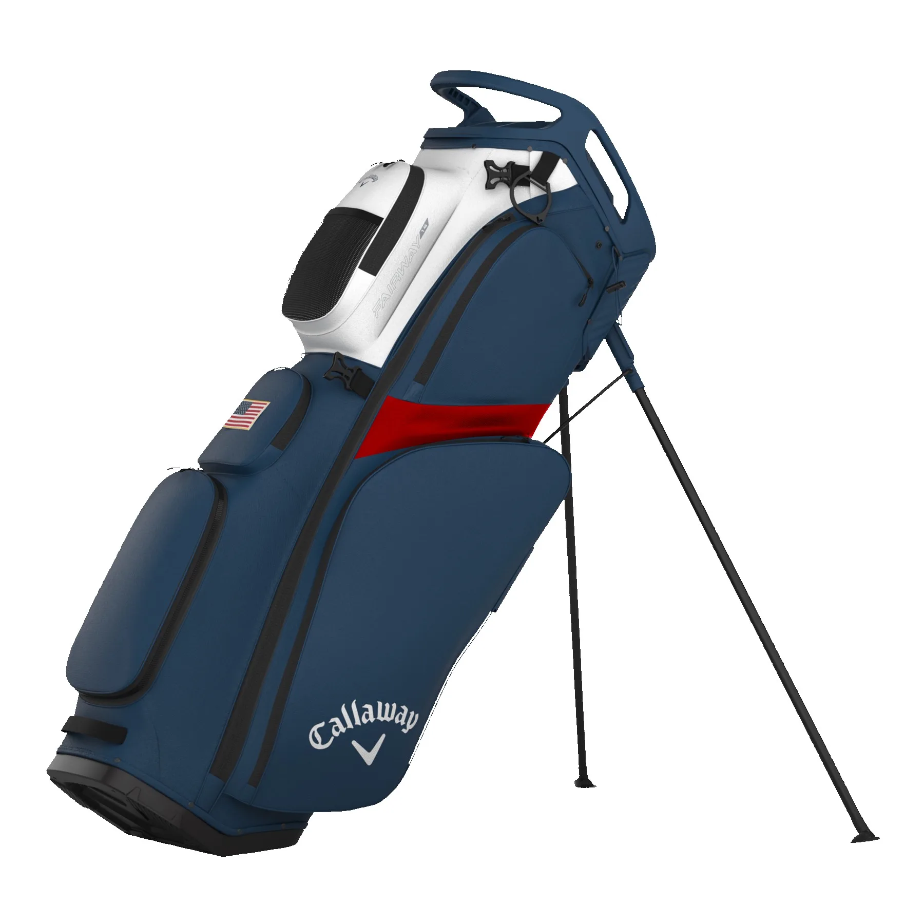 Callaway Fairway 14 Stand Bag - White/Marine/Red/Flag