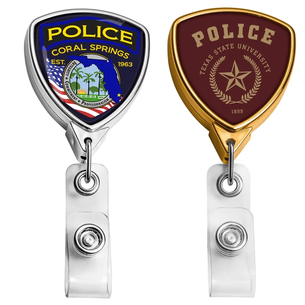 Metallic Finish Shield Badge Reel