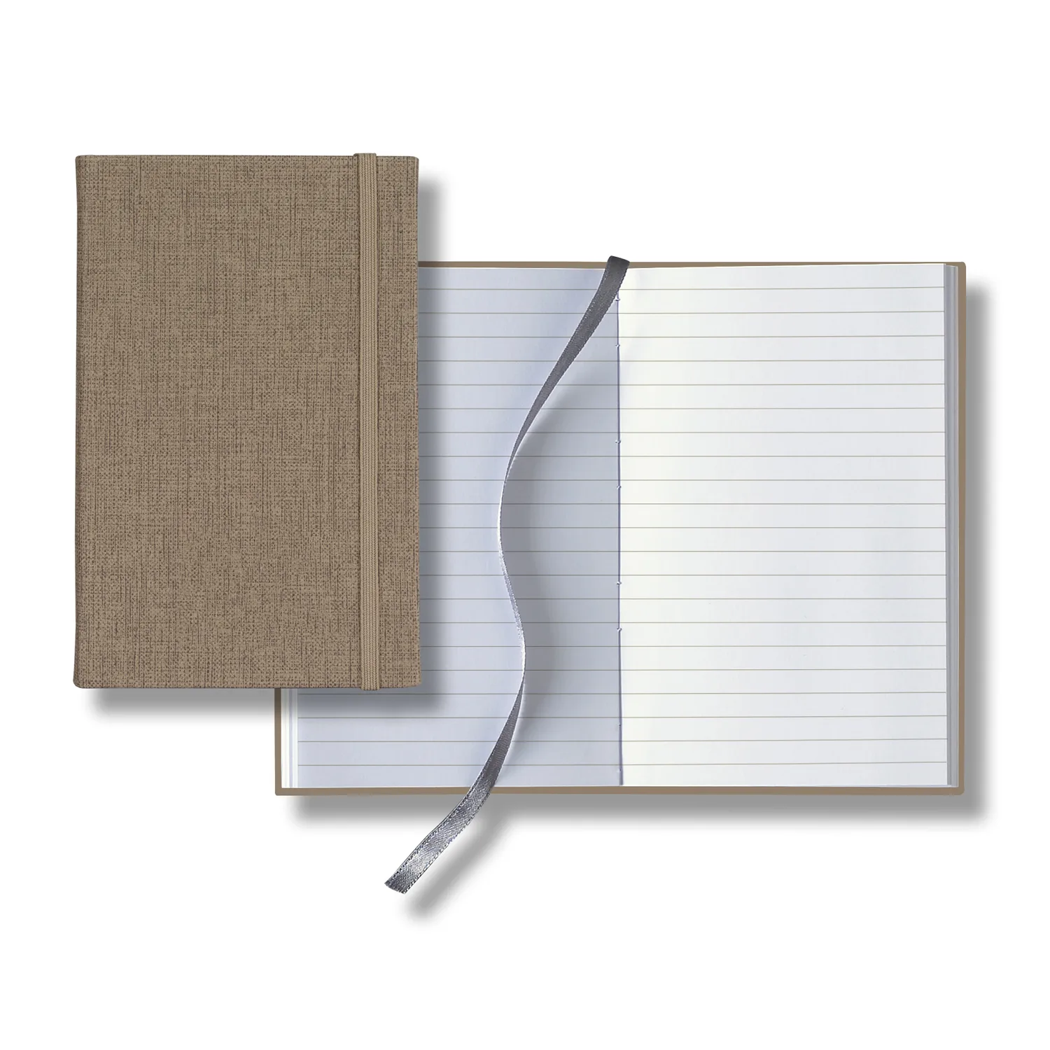 Castelli Linen Banded Pico Lined White Page Journal view 2