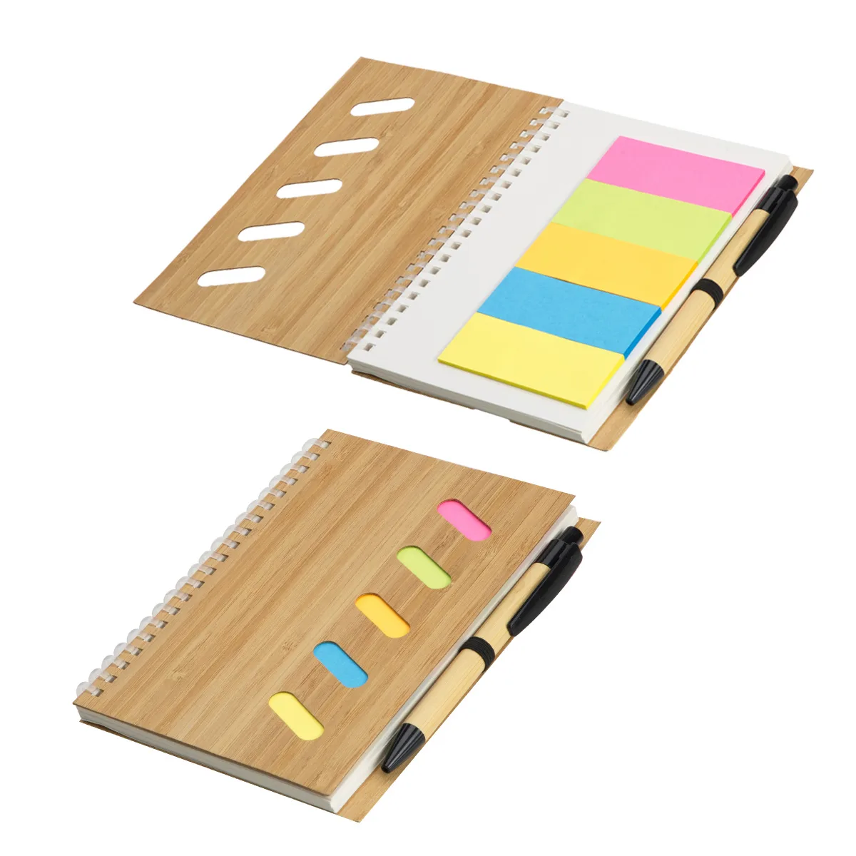 Bamboo Soft Spiral Notebook With Sticky Notes view 2