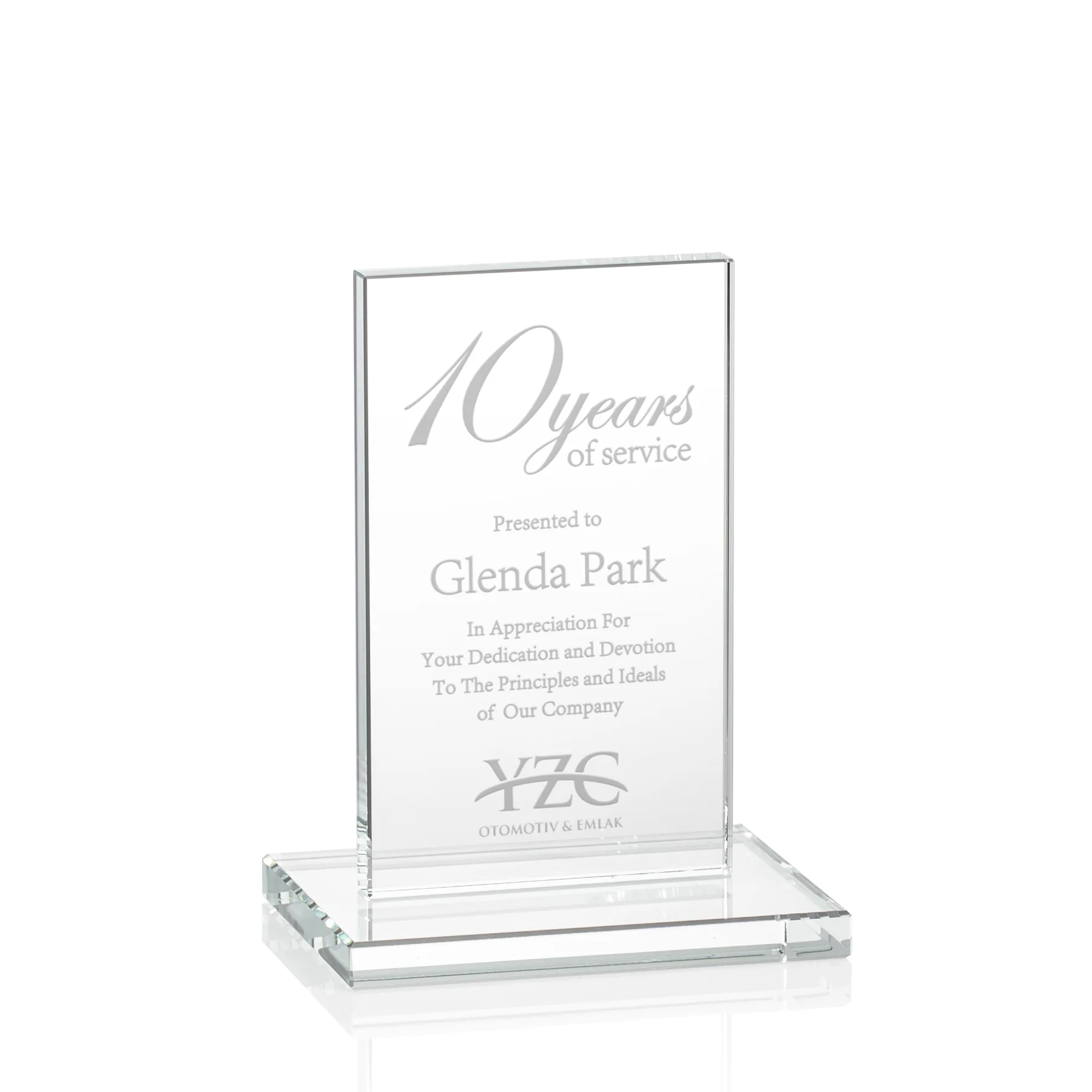 Deep Etch, Standard base, Clear, 4" x 5.375" x 3"