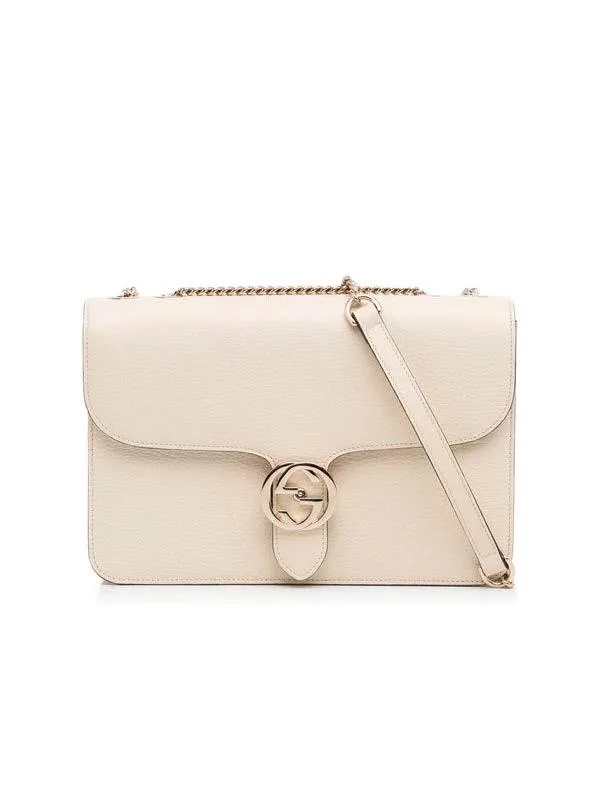 Gucci Interlocking G Chain Shoulder Bag - Ivory