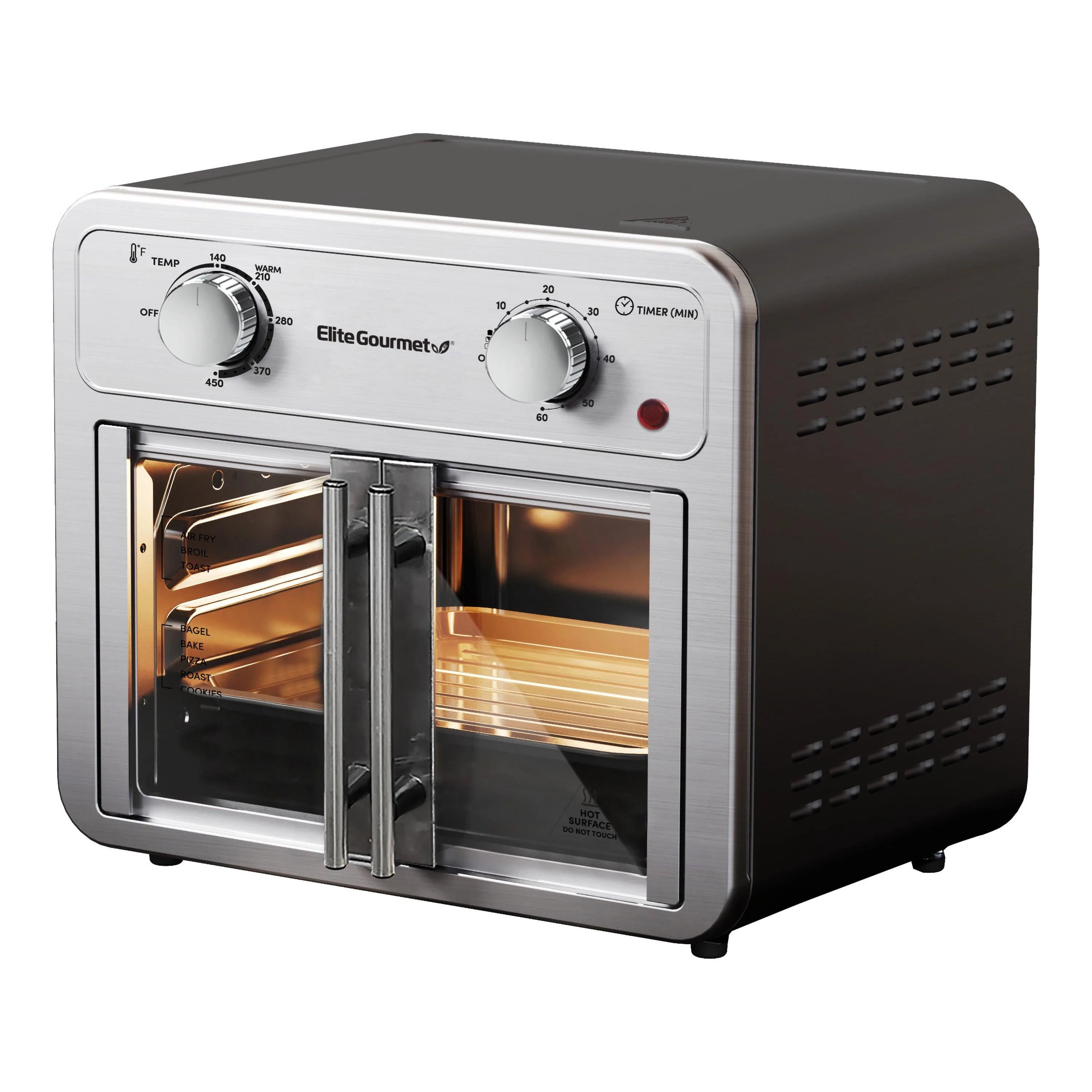 Elite 12L French Door Air Fryer Oven Stainless Steel